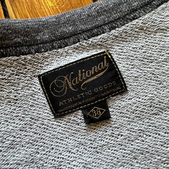 National Athletic Goods Cardigan Sweater Men 38 Two Toned Grey Preppy Collegiate - Picture 6 of 6